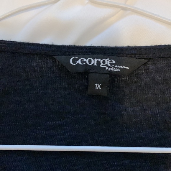 George Navy blue and black long sleeve knit fooler sweater size 1x - Picture 6 of 11